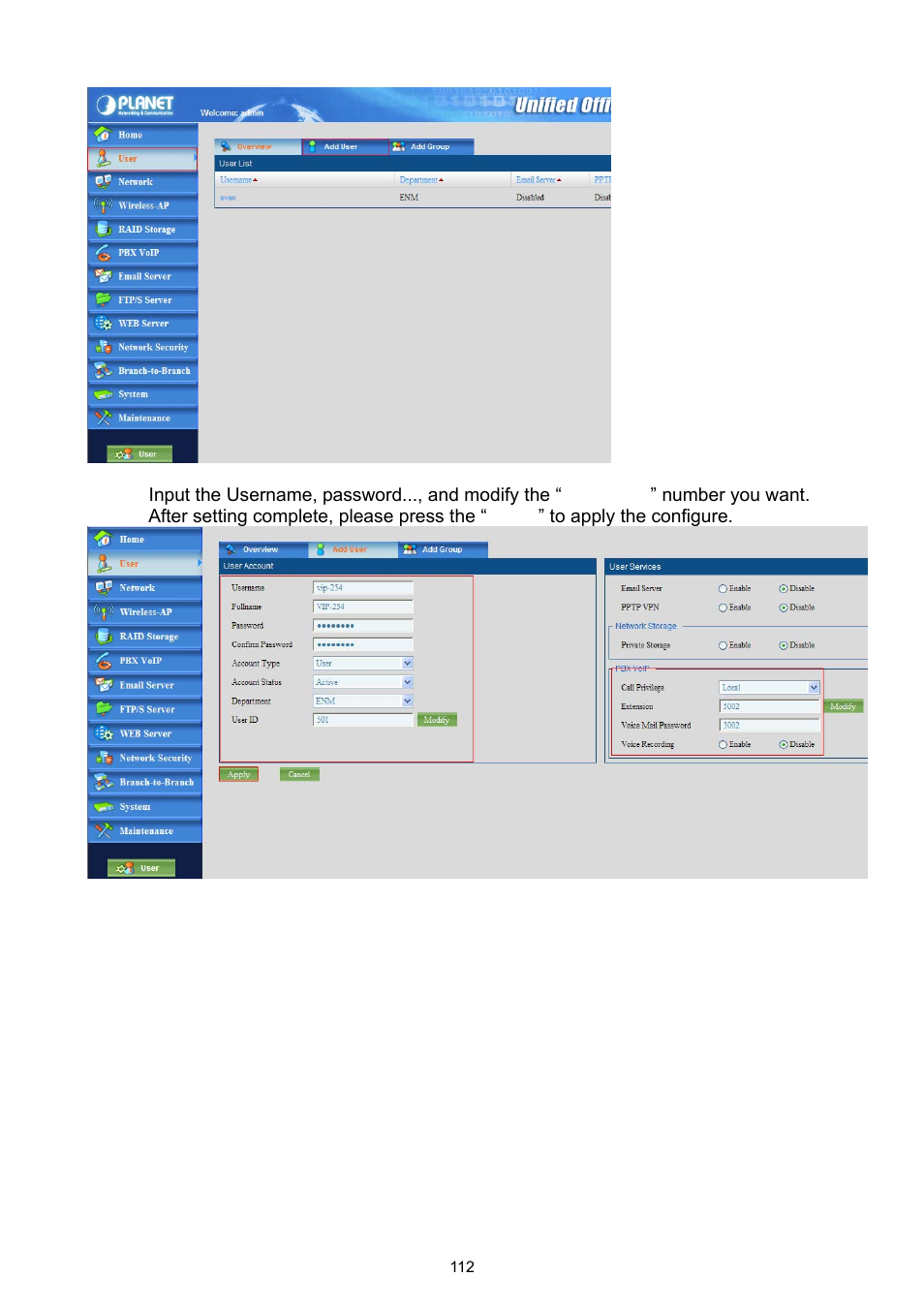 PLANET UMG-1000 User Manual | Page 112 / 131