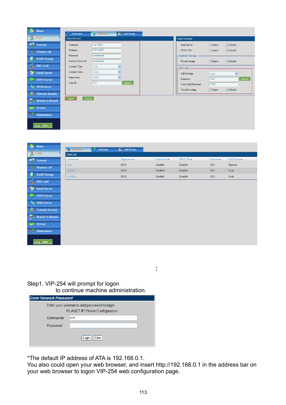 PLANET UMG-1000 User Manual | Page 113 / 131