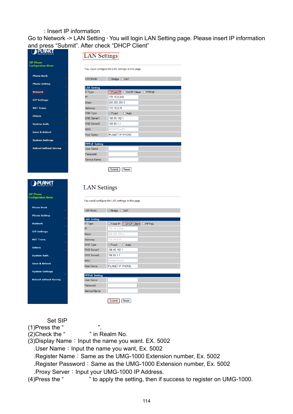PLANET UMG-1000 User Manual | Page 114 / 131
