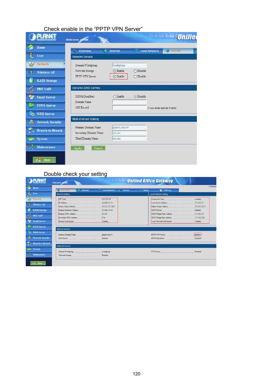 PLANET UMG-1000 User Manual | Page 120 / 131