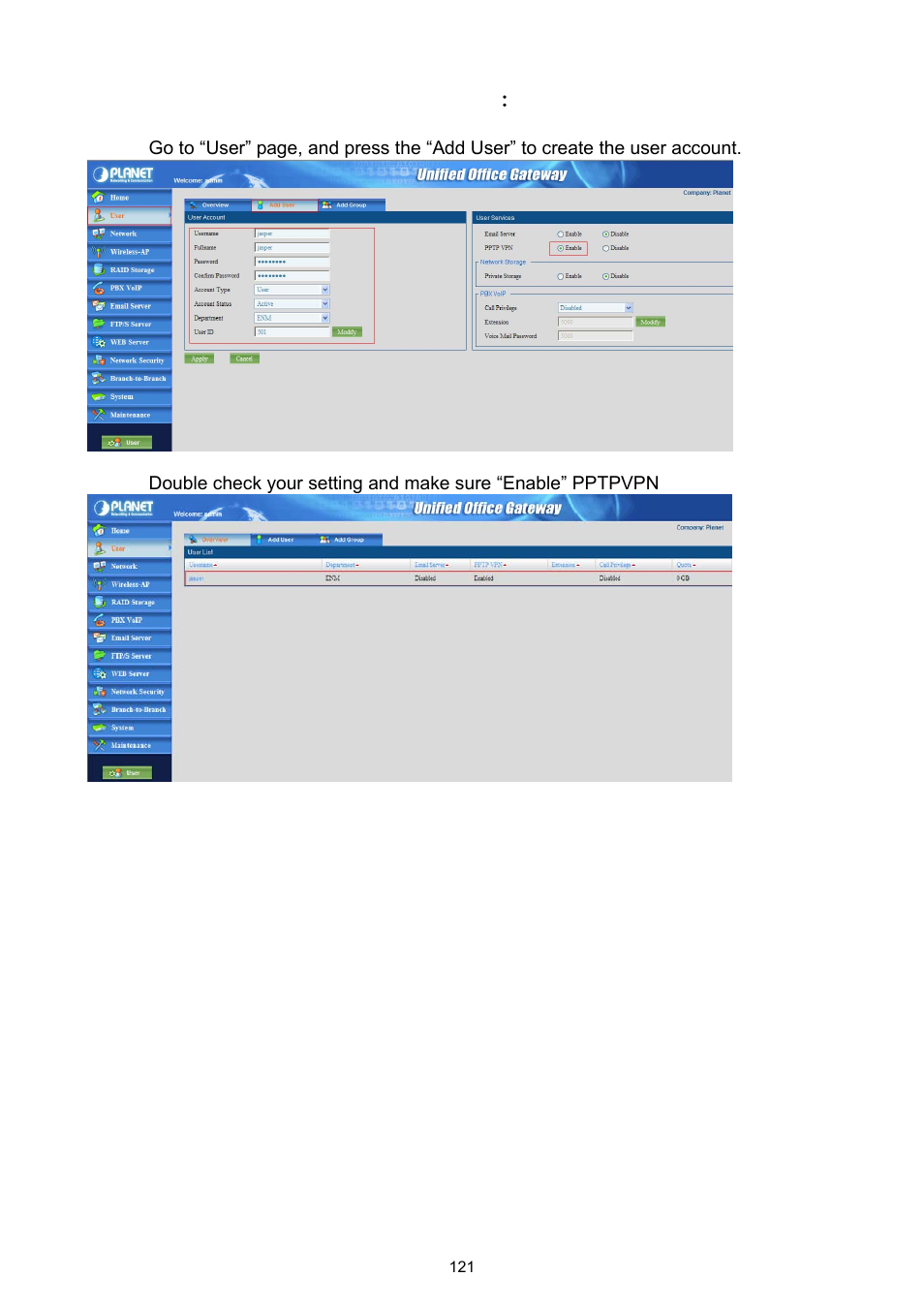 PLANET UMG-1000 User Manual | Page 121 / 131