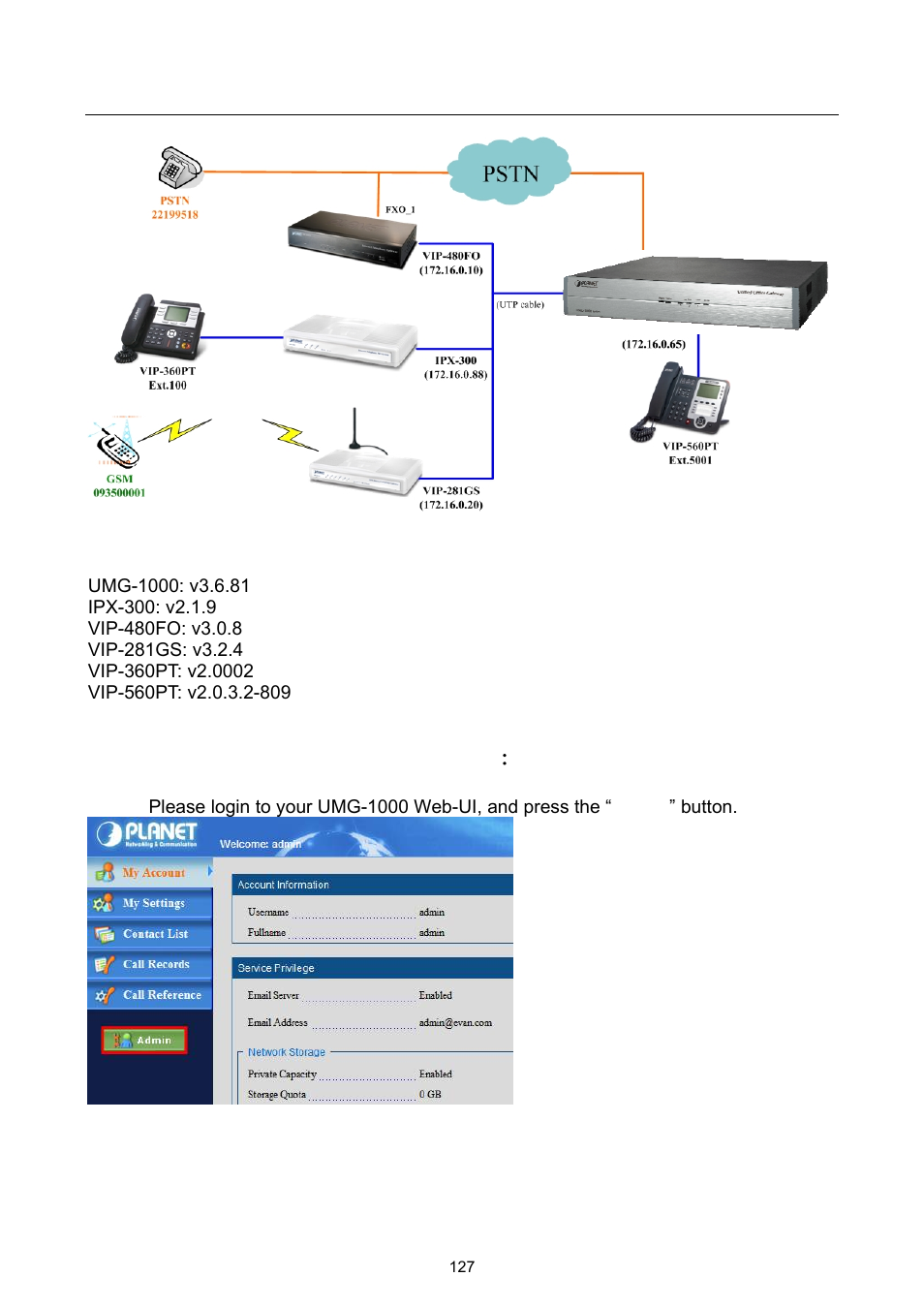 Case 6_ how to use lcr function on umg-1000 series, Fw & utility version list, Create your umg-1000 user account | PLANET UMG-1000 User Manual | Page 127 / 131