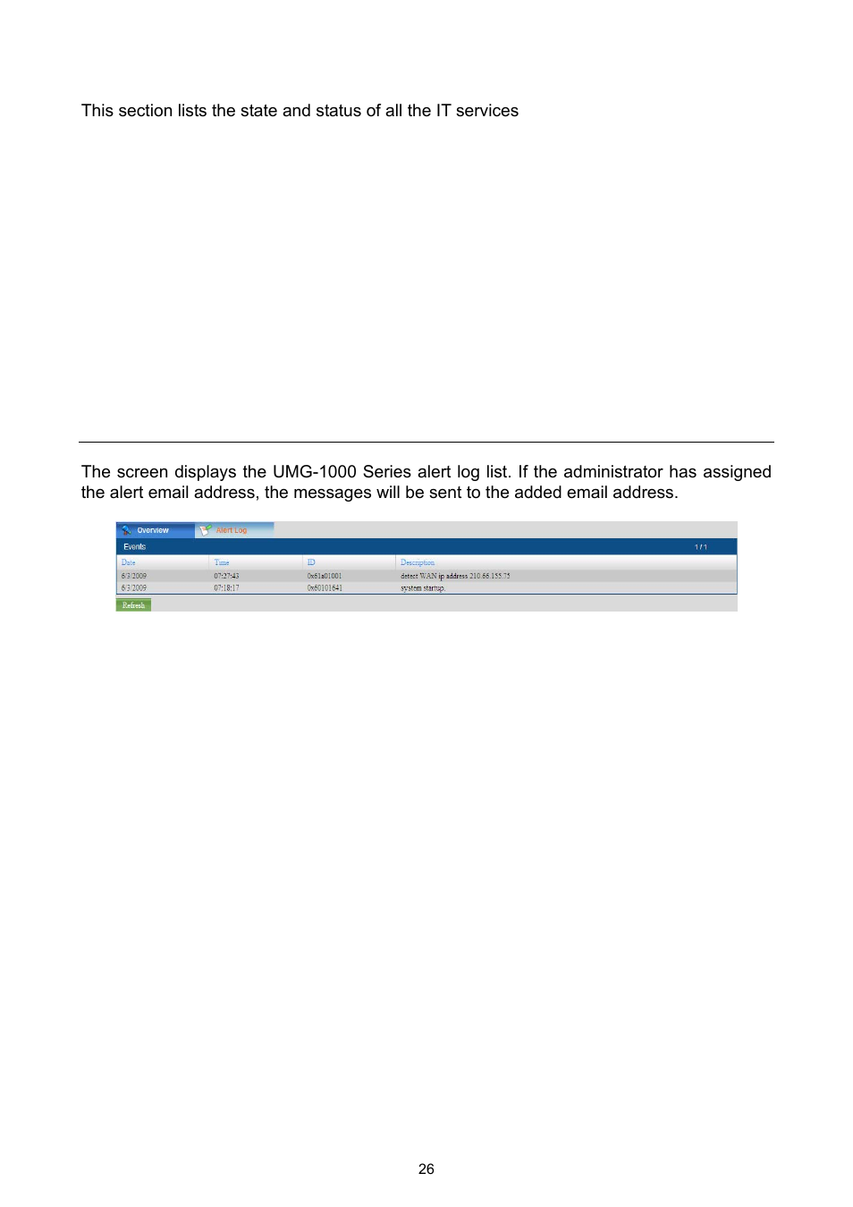 2 alert log | PLANET UMG-1000 User Manual | Page 26 / 131