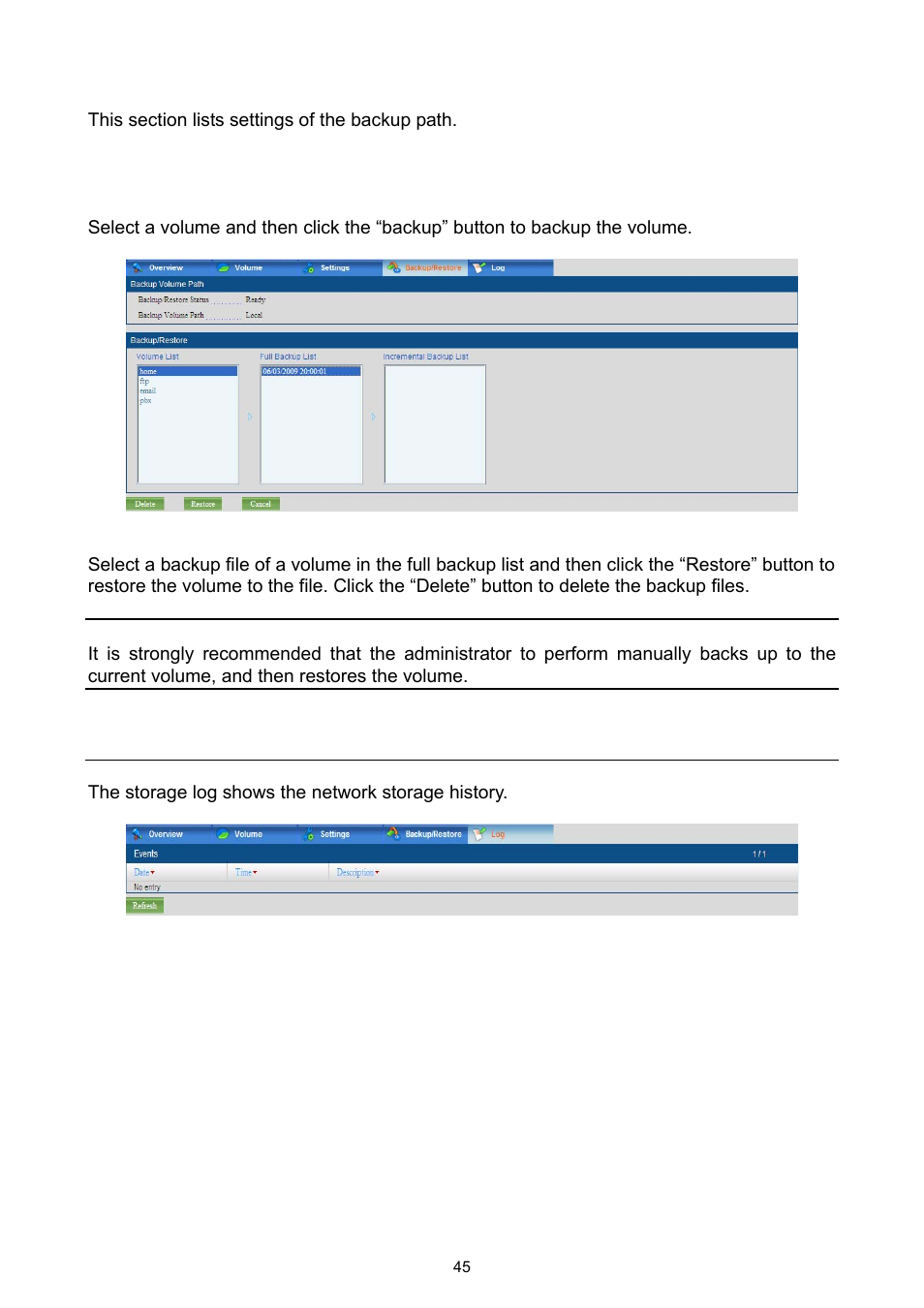 8 the storage log | PLANET UMG-1000 User Manual | Page 45 / 131