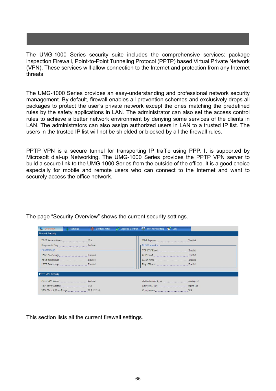Web management - security, 1 security overview | PLANET UMG-1000 User Manual | Page 65 / 131