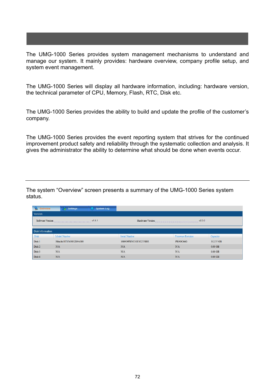 Web management - system, 1 system overview | PLANET UMG-1000 User Manual | Page 72 / 131