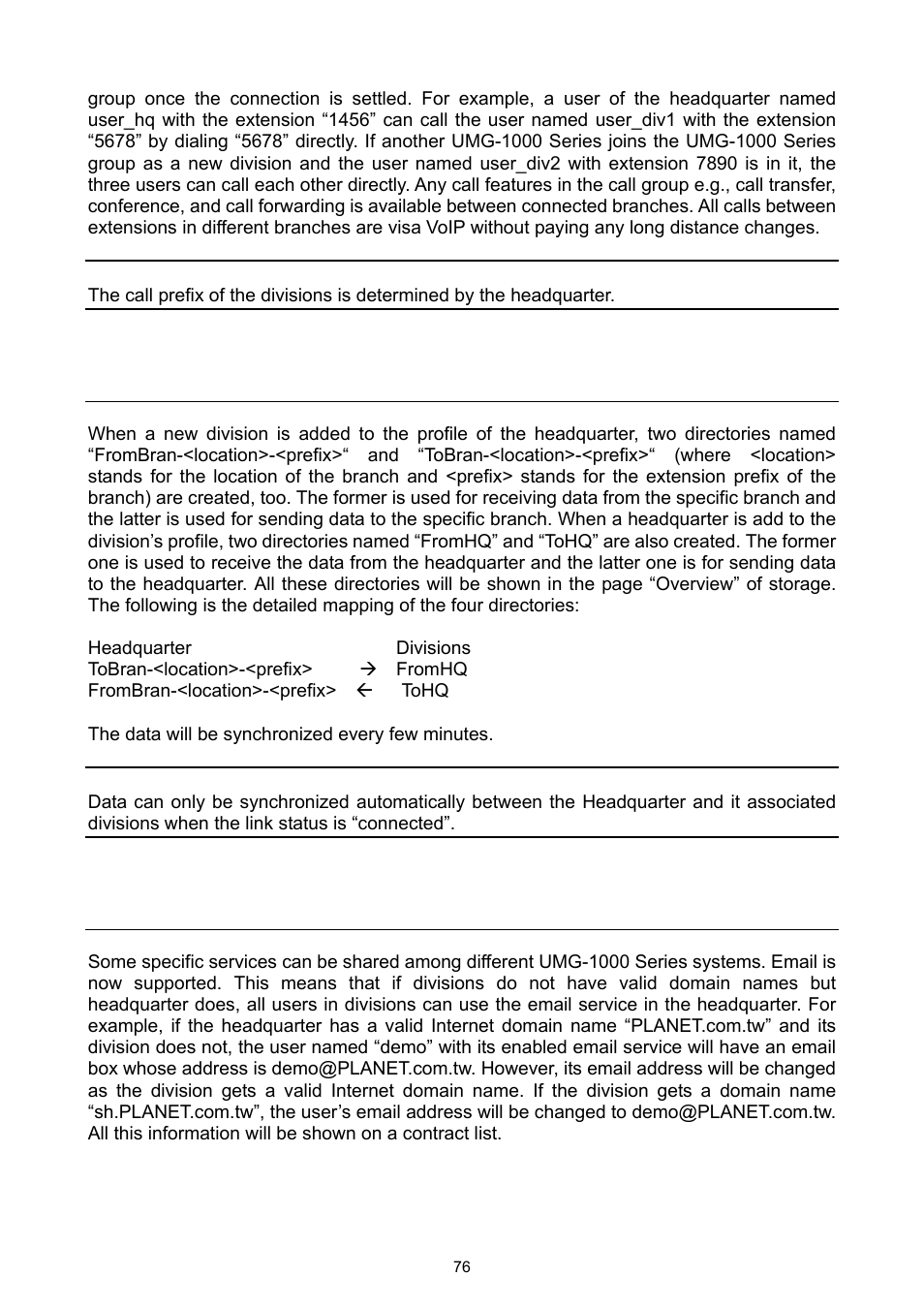 4 remote data synchronization, 5 shared services, 4 remote data synchronization 14.5 shared services | PLANET UMG-1000 User Manual | Page 76 / 131