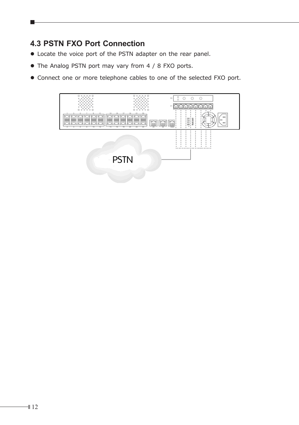 3 pstn fxo port connection | PLANET UMG-2000 User Manual | Page 12 / 20