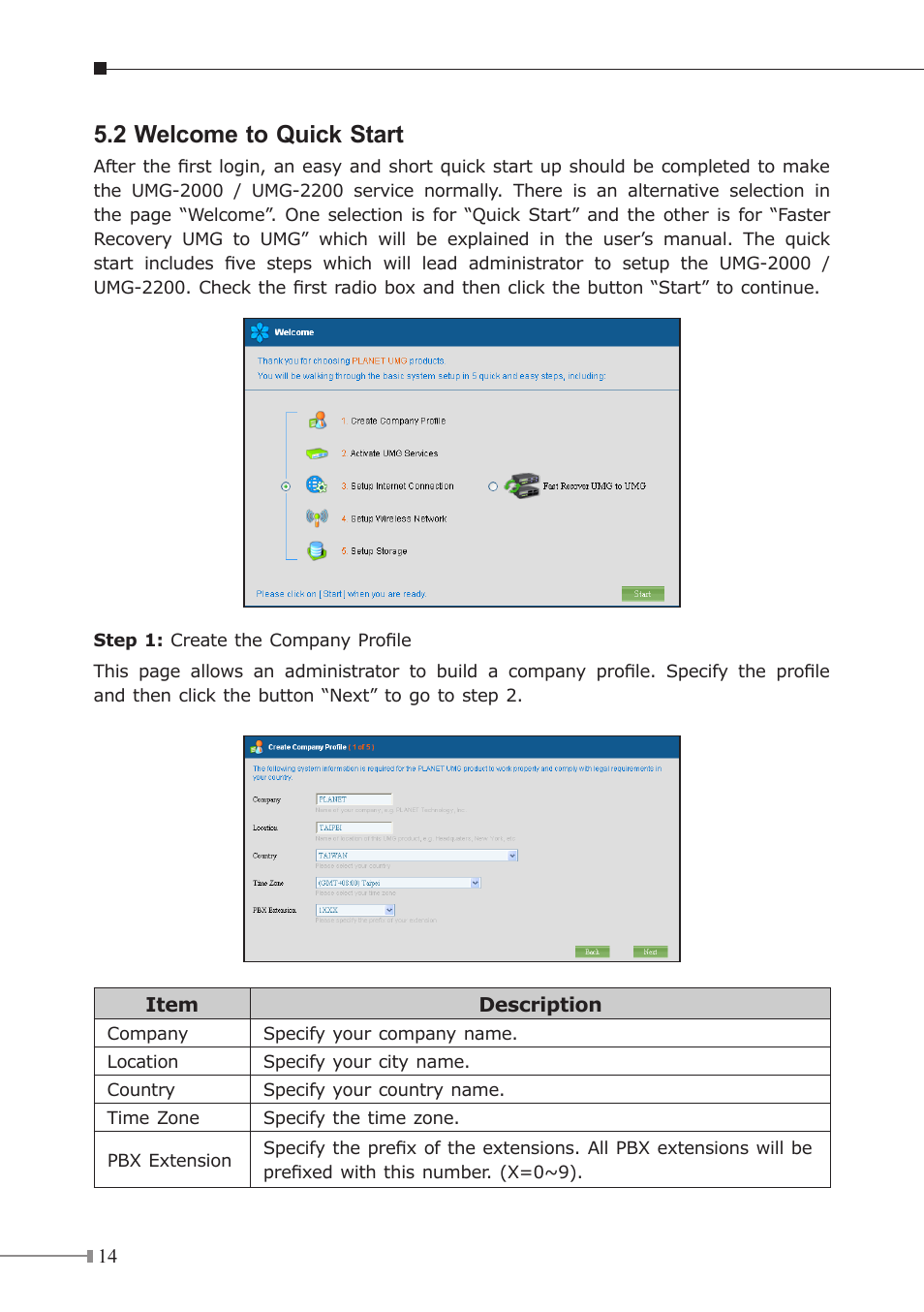 2 welcome to quick start | PLANET UMG-2000 User Manual | Page 14 / 20