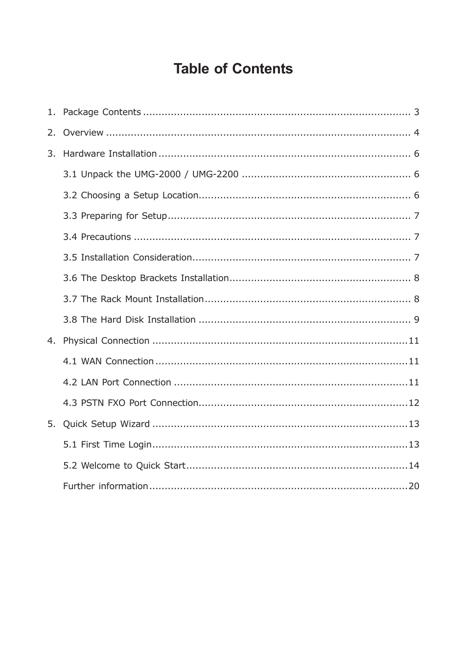 PLANET UMG-2000 User Manual | Page 2 / 20