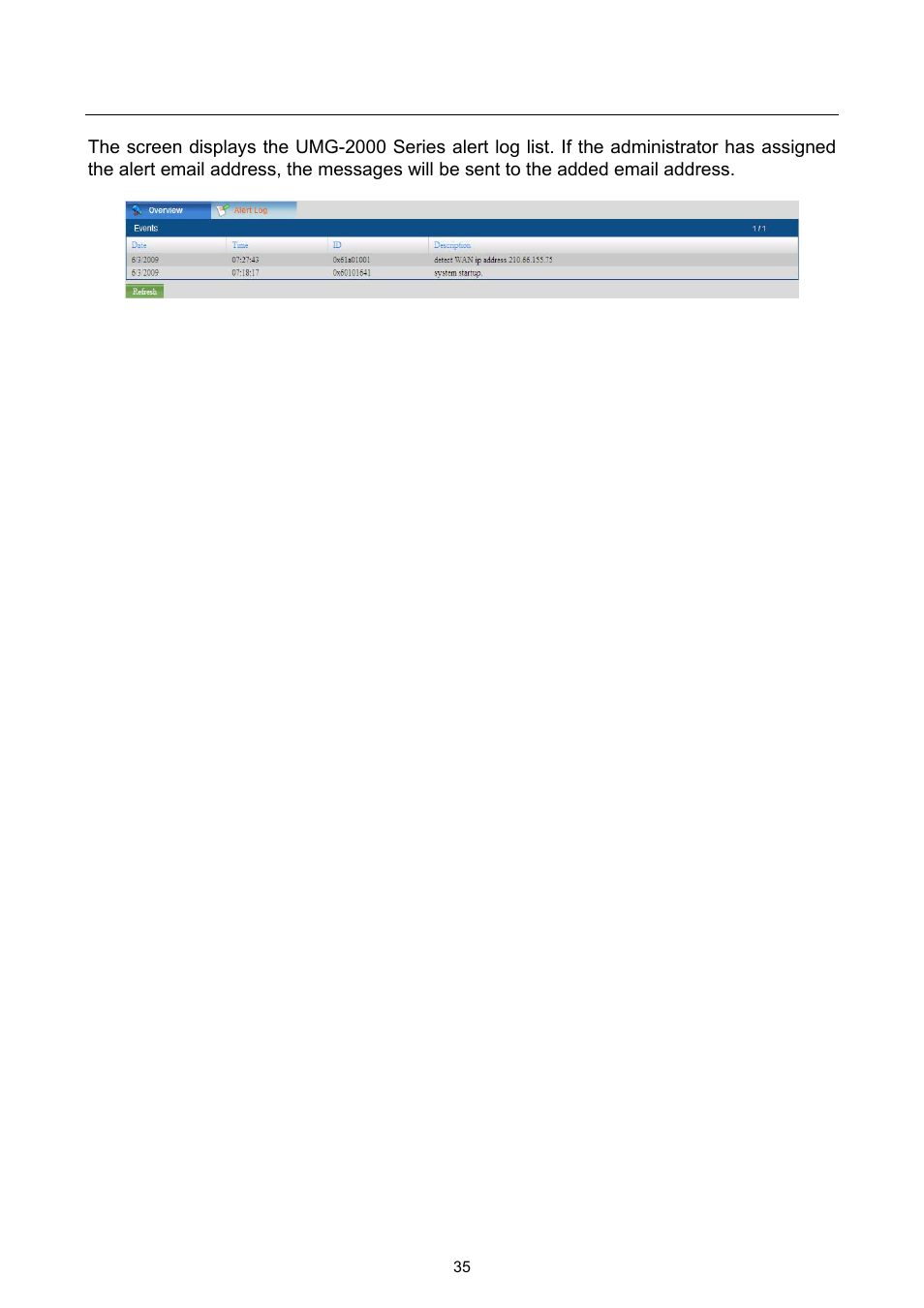 3 alert log | PLANET UMG-2000 User Manual | Page 35 / 145