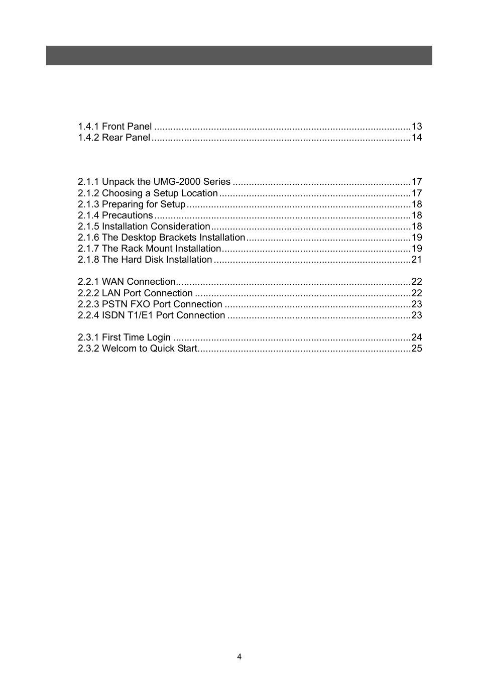 PLANET UMG-2000 User Manual | Page 4 / 145