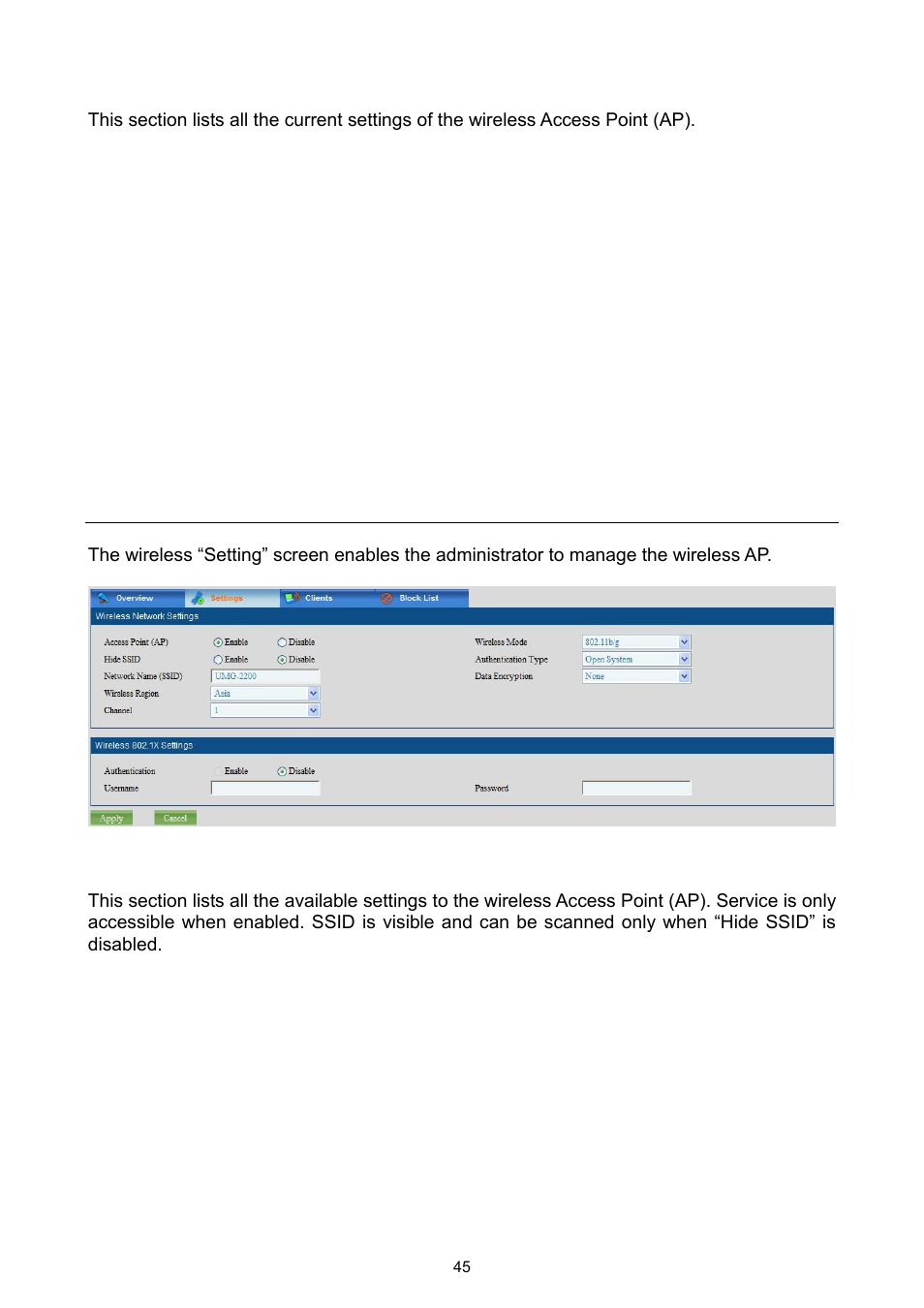 2 wireless setting | PLANET UMG-2000 User Manual | Page 45 / 145