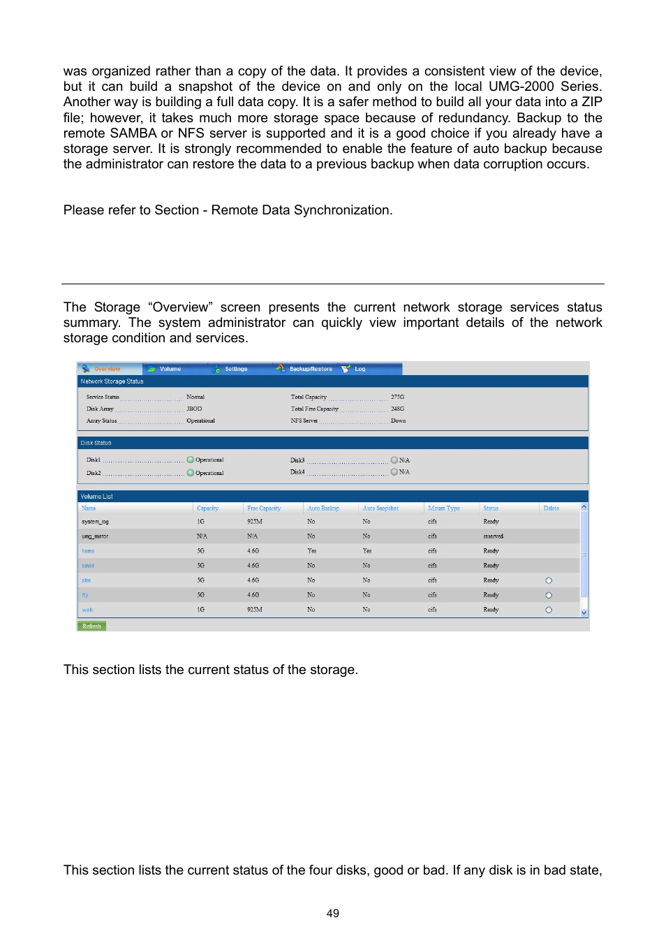 1 storage overview | PLANET UMG-2000 User Manual | Page 49 / 145