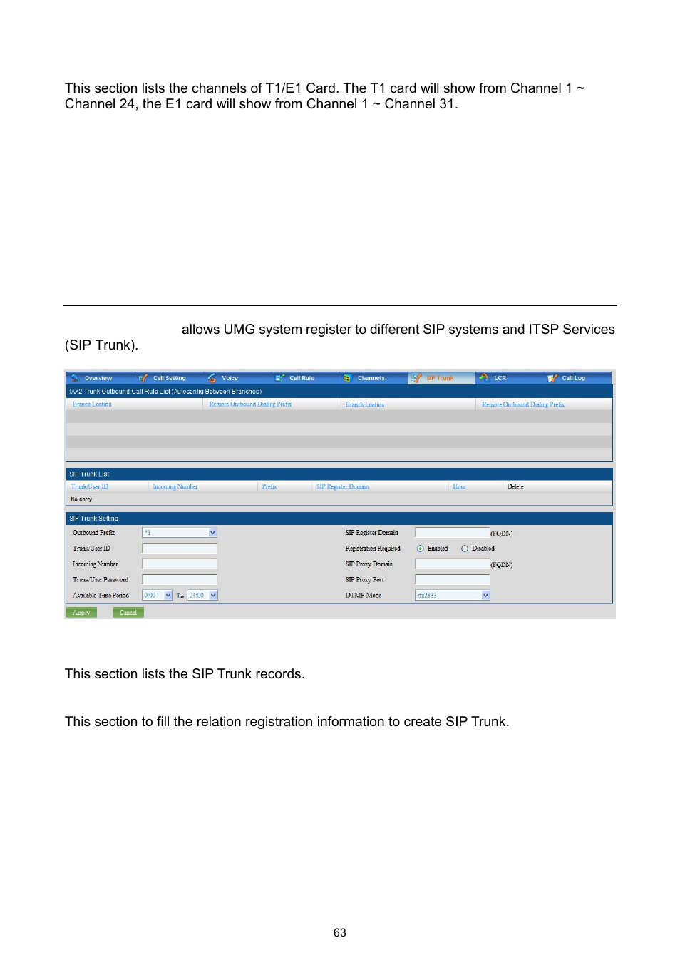 6 sip trunk setting | PLANET UMG-2000 User Manual | Page 63 / 145