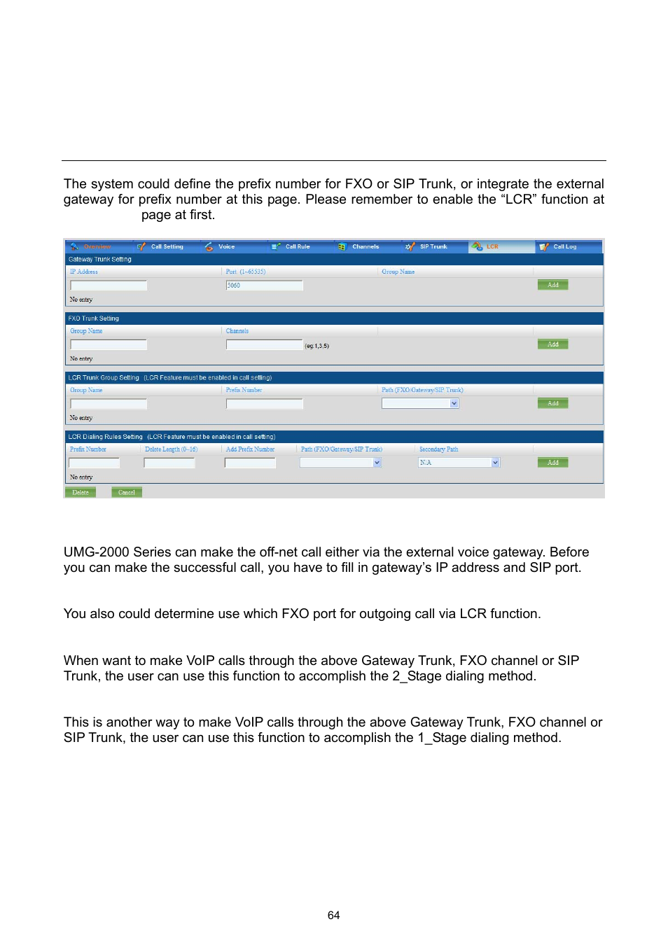 7 ip pbx call reference | PLANET UMG-2000 User Manual | Page 64 / 145