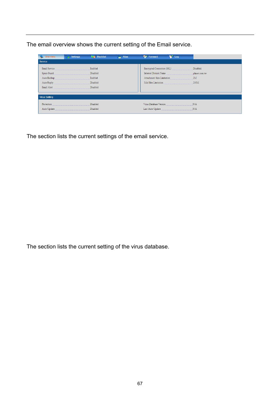 1 email overview | PLANET UMG-2000 User Manual | Page 67 / 145