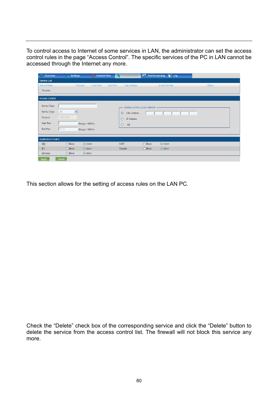 4 access control | PLANET UMG-2000 User Manual | Page 80 / 145