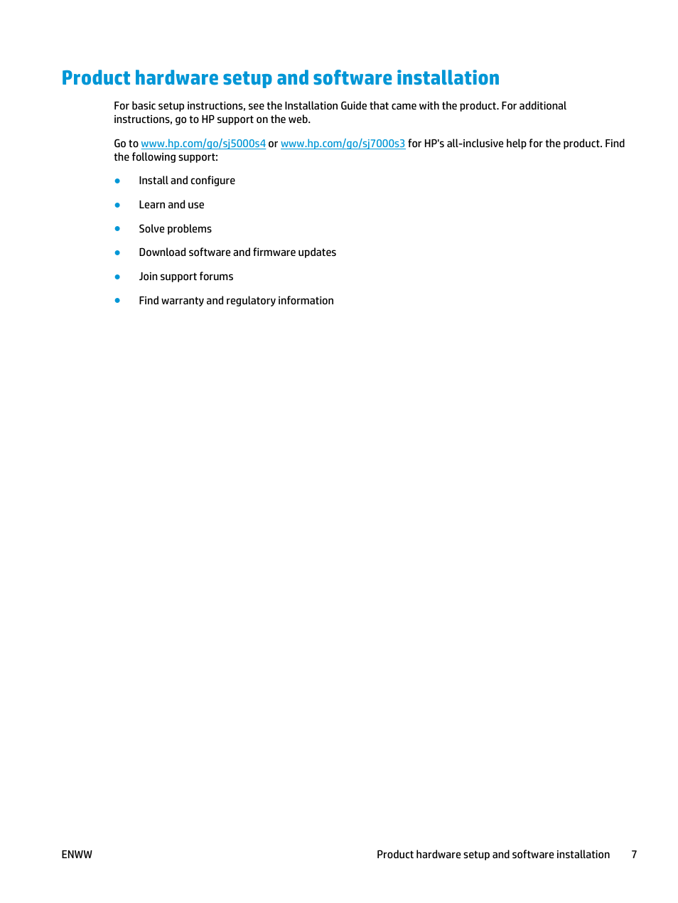 Product hardware setup and software installation | HP ScanJet Enterprise Flow 5000 s4 User Manual | Page 15 / 72