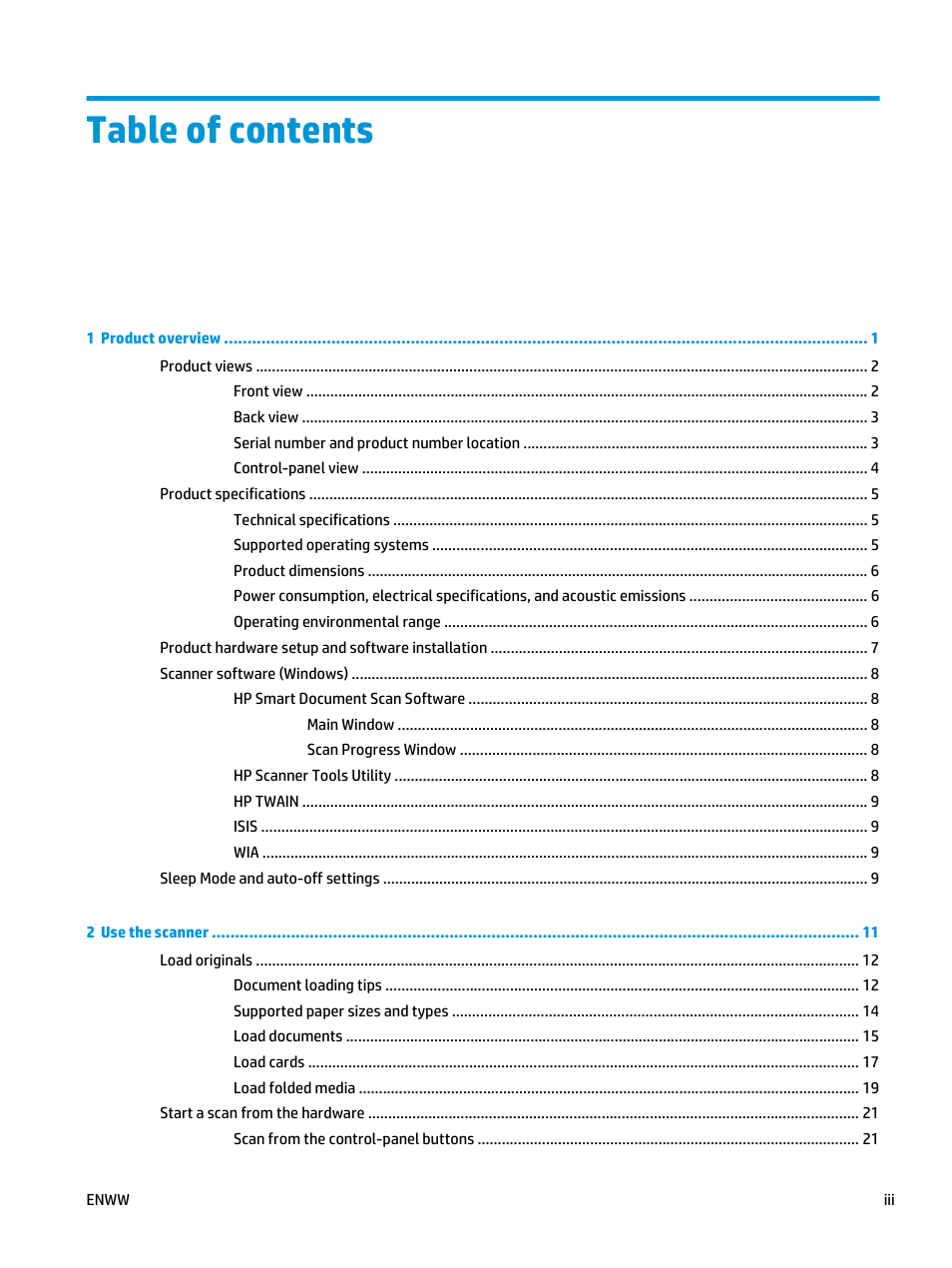 HP ScanJet Enterprise Flow 5000 s4 User Manual | Page 5 / 72