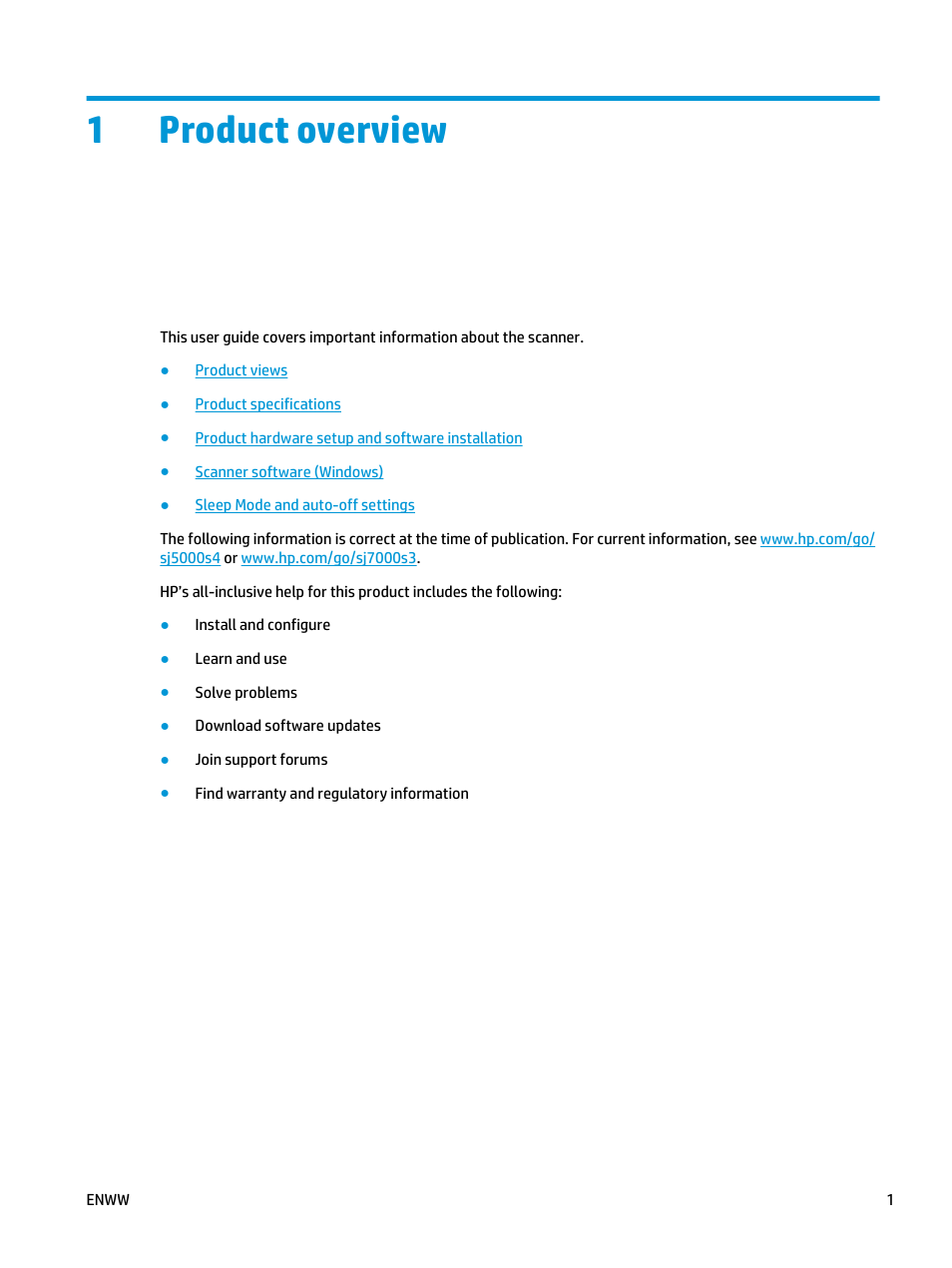 Product overview, 1 product overview, 1product overview | HP ScanJet Enterprise Flow 5000 s4 User Manual | Page 9 / 72