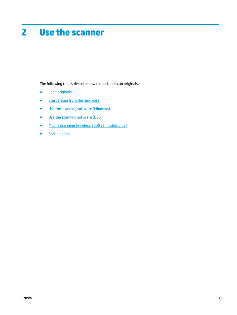 Use the scanner, 2 use the scanner, 2use the scanner | HP ScanJet Pro 2000 s1 User Manual | Page 21 / 70