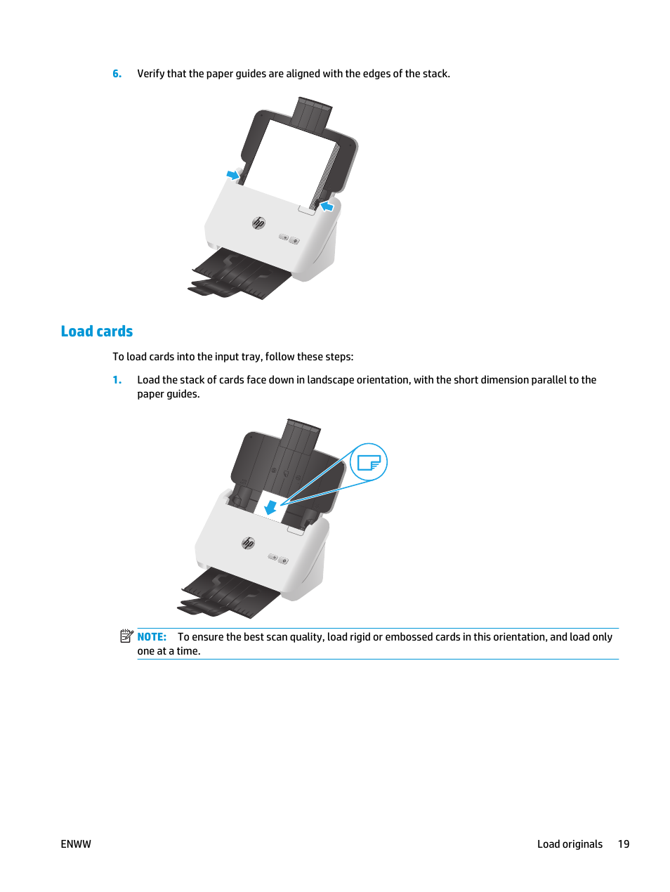 Load cards | HP ScanJet Pro 2000 s1 User Manual | Page 27 / 70