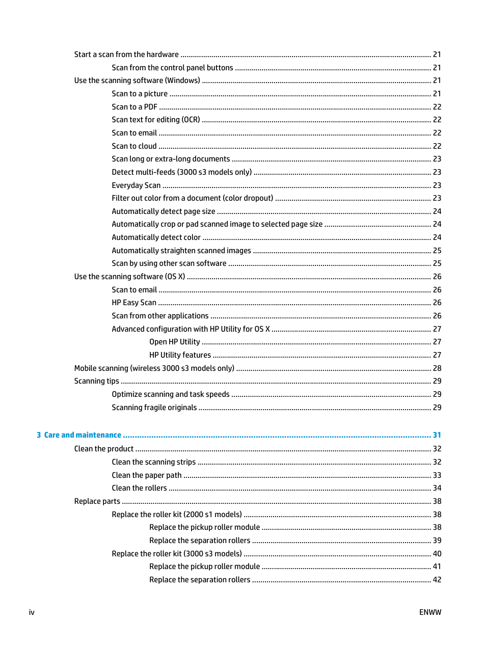 HP ScanJet Pro 2000 s1 User Manual | Page 6 / 70