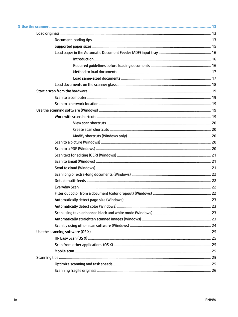 HP ScanJet Pro 4500 fn1 User Manual | Page 6 / 64