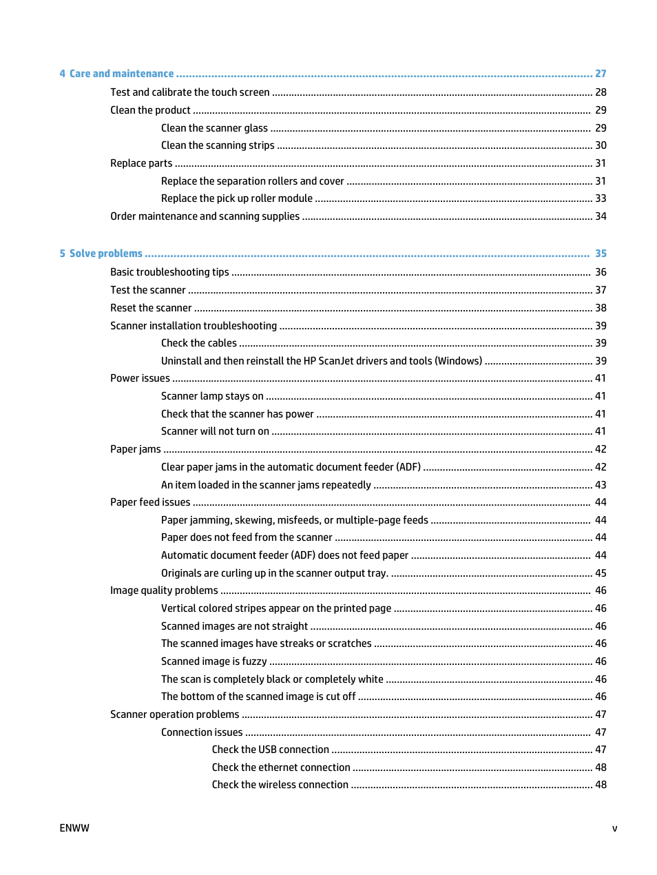 HP ScanJet Pro 4500 fn1 User Manual | Page 7 / 64