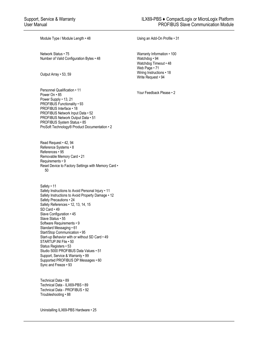 ProSoft Technology ILX69-PBS User Manual | Page 102 / 102