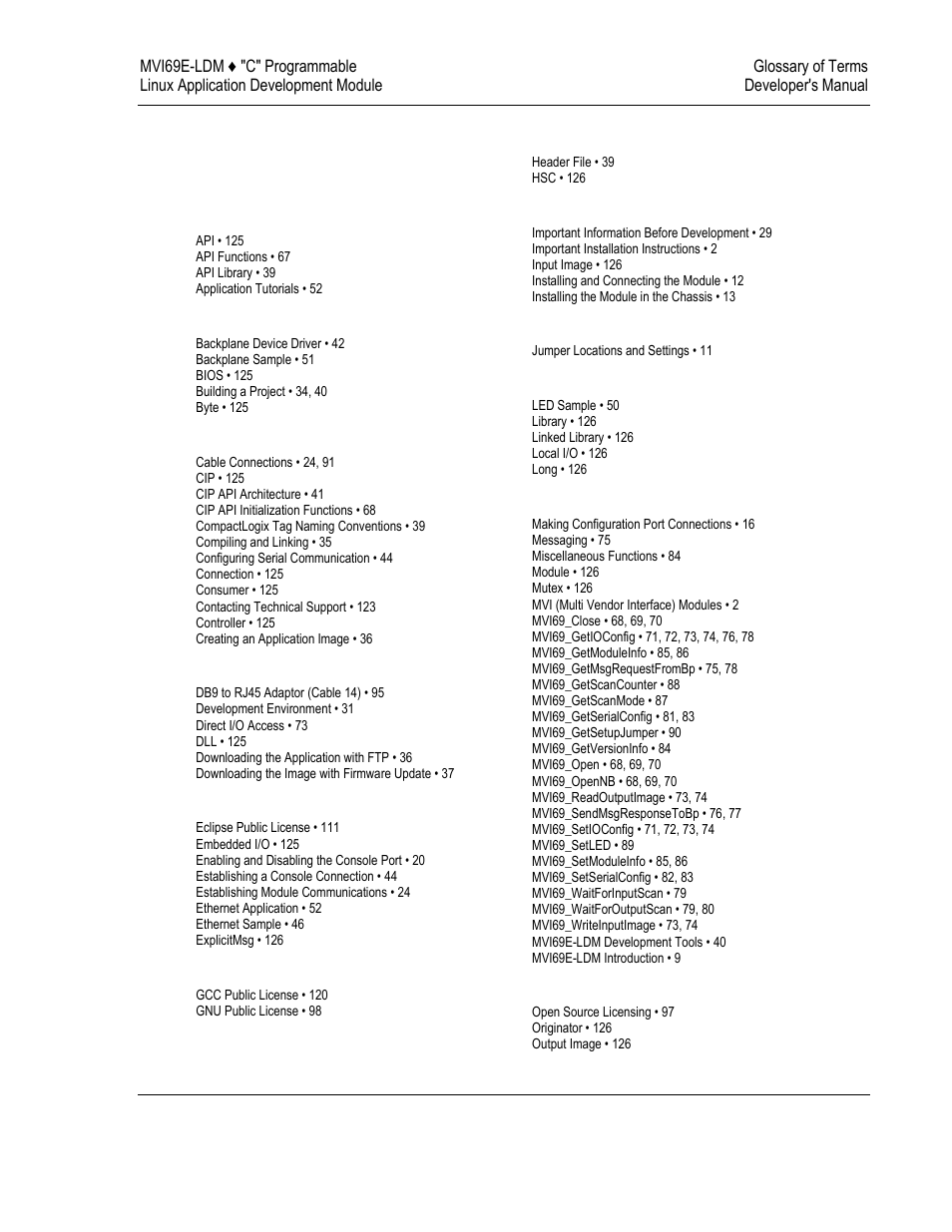 Index | ProSoft Technology MVI69E-LDM User Manual | Page 129 / 130