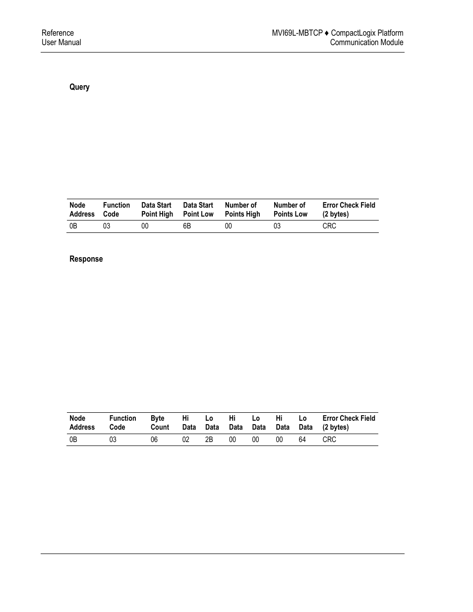 Read holding registers (function code 03) | ProSoft Technology MVI69L-MBTCP User Manual | Page 112 / 152