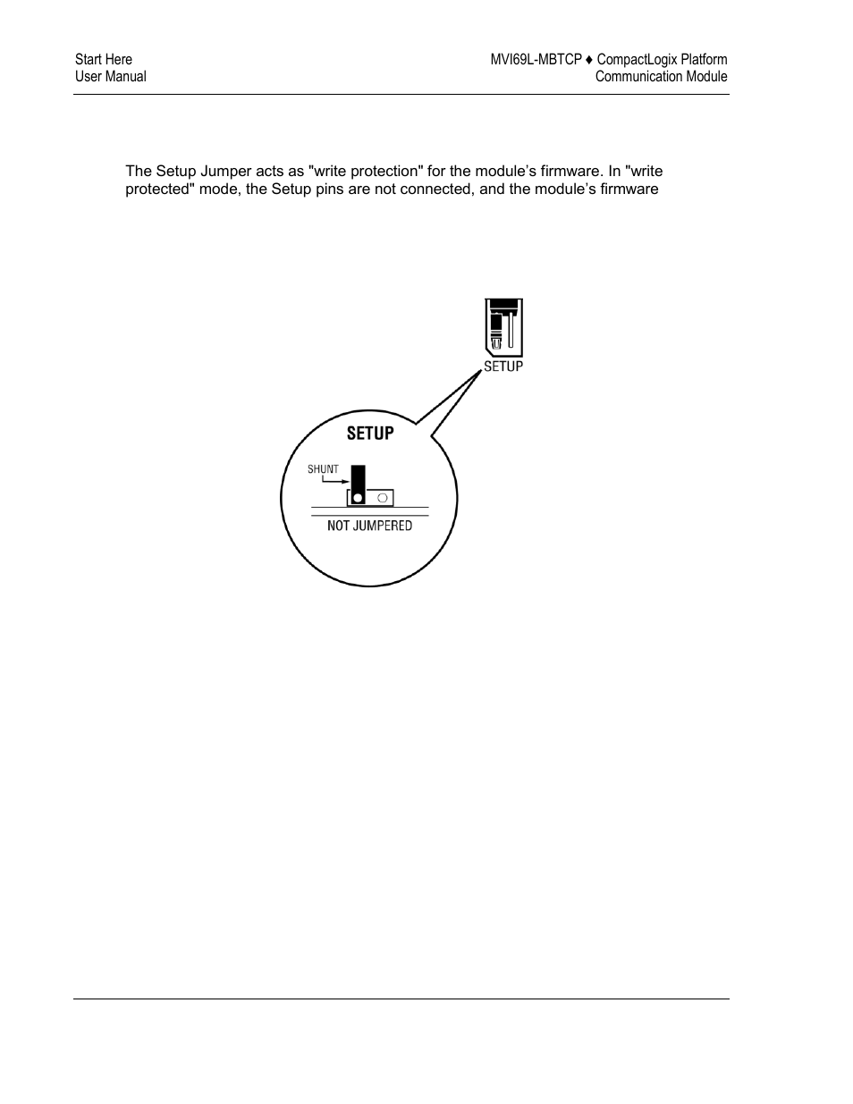 Setup jumper, Setup jumpers | ProSoft Technology MVI69L-MBTCP User Manual | Page 12 / 152