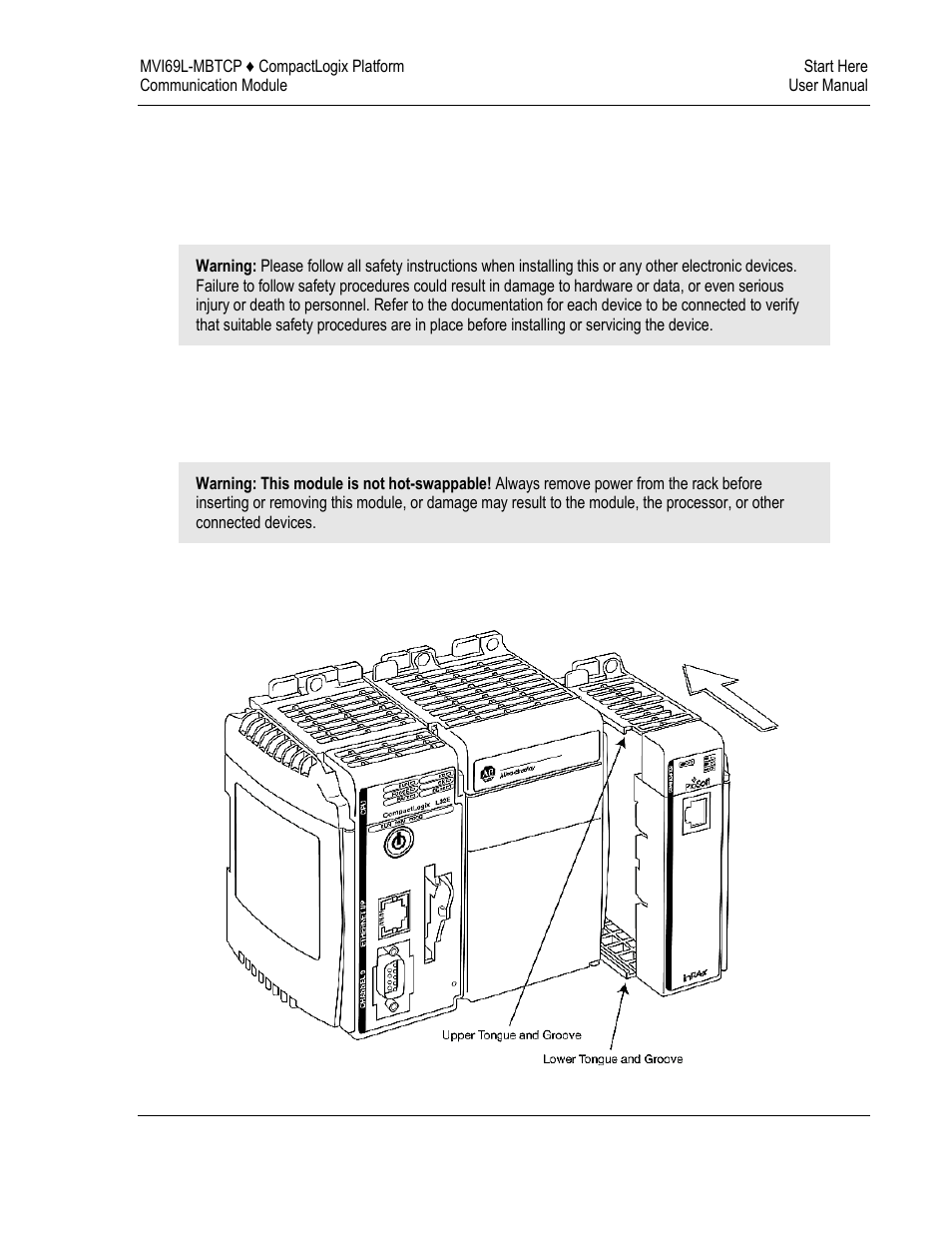 Installing the module in the rack | ProSoft Technology MVI69L-MBTCP User Manual | Page 13 / 152