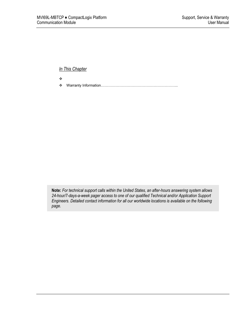 Support, service & warranty, Contacting technical support, 8support, service & warranty | ProSoft Technology MVI69L-MBTCP User Manual | Page 149 / 152