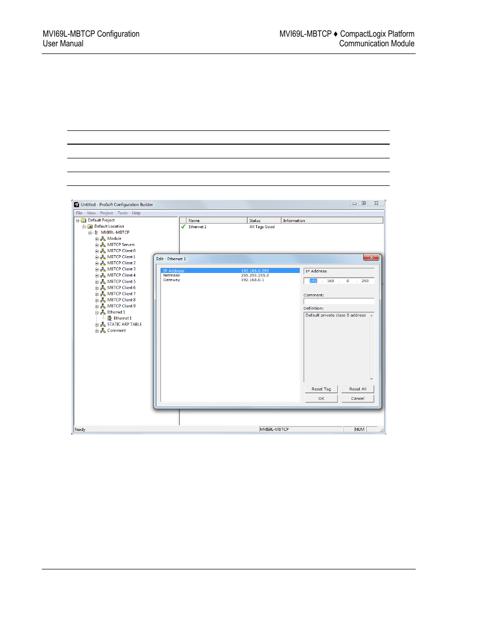 Ethernet 1 | ProSoft Technology MVI69L-MBTCP User Manual | Page 58 / 152