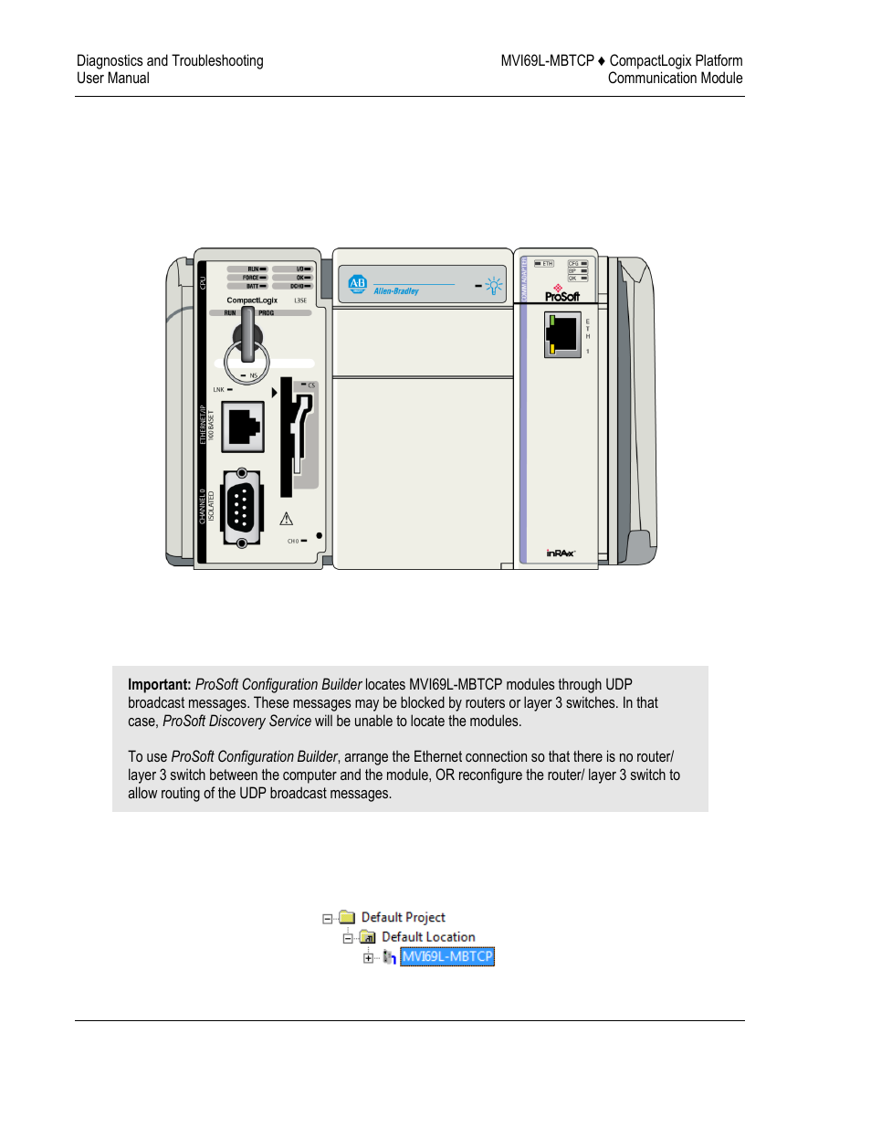 Connecting the pc to the module's ethernet port, Setting up a temporary ip address | ProSoft Technology MVI69L-MBTCP User Manual | Page 94 / 152