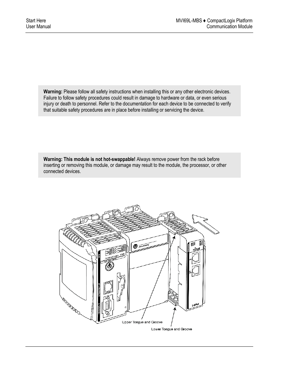 Installing the module in the rack | ProSoft Technology MVI69L-MBS User Manual | Page 14 / 154