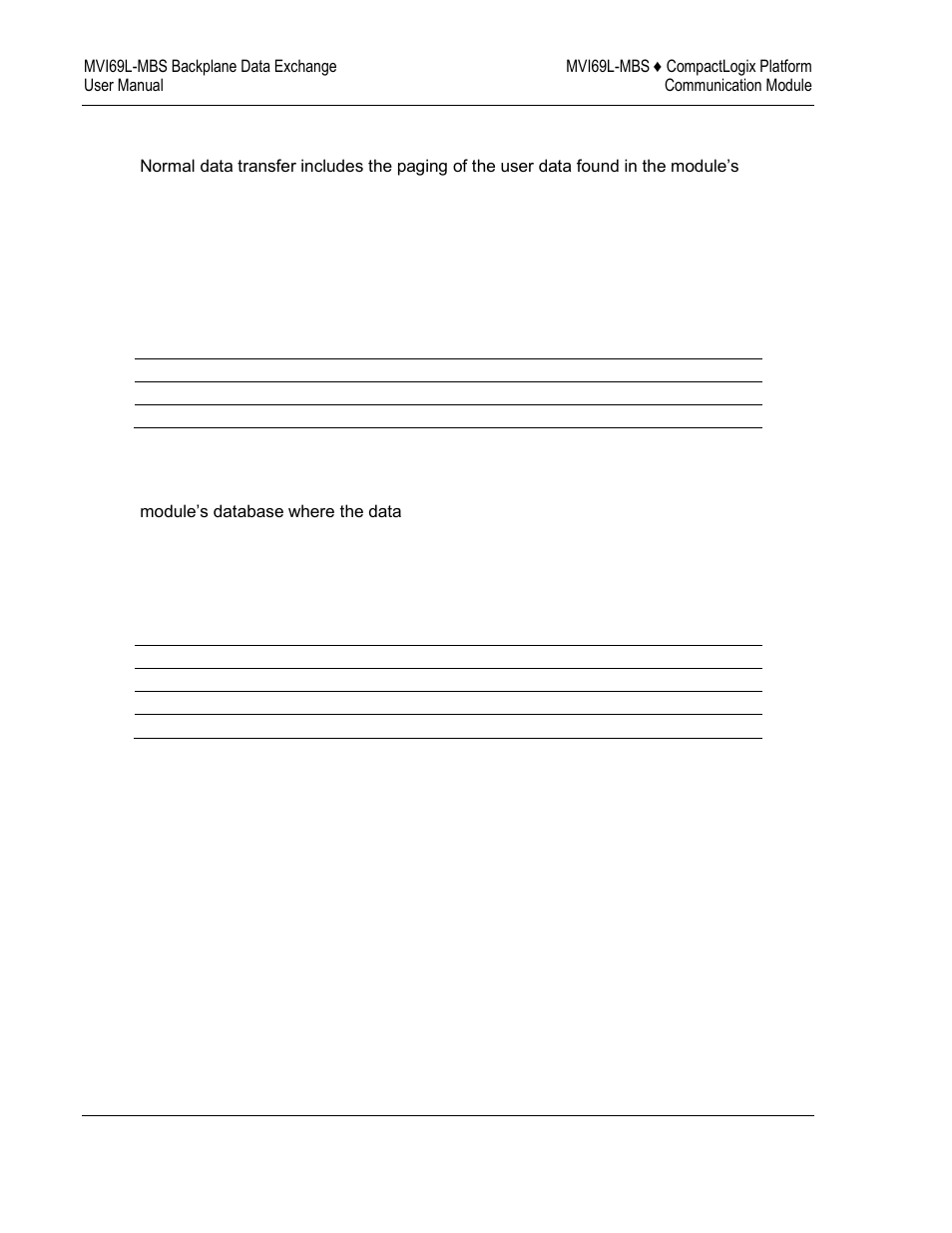 Normal data transfer | ProSoft Technology MVI69L-MBS User Manual | Page 70 / 154