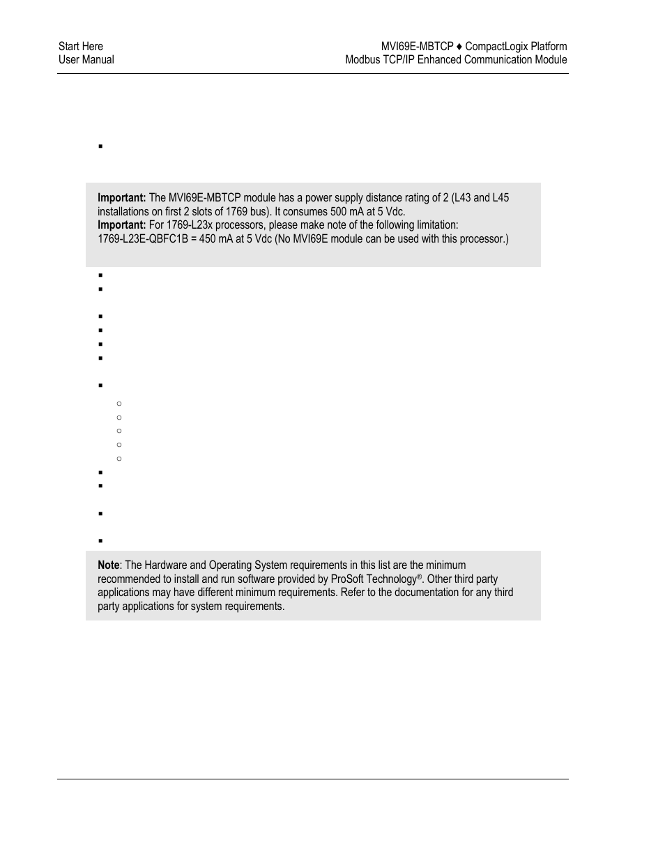 System requirements, Deployment checklist | ProSoft Technology MVI69E-MBTCP User Manual | Page 10 / 150