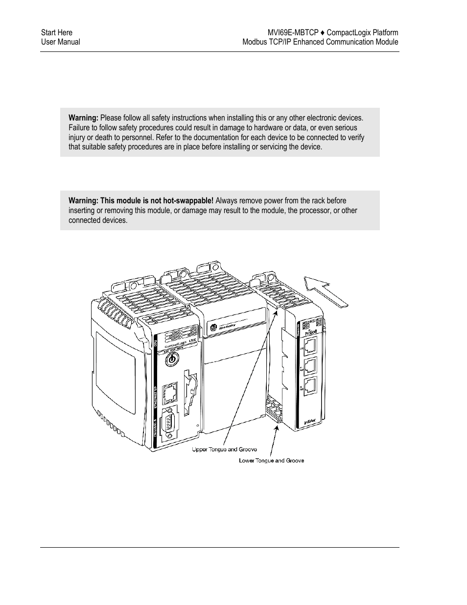 Installing the module in the rack | ProSoft Technology MVI69E-MBTCP User Manual | Page 12 / 150