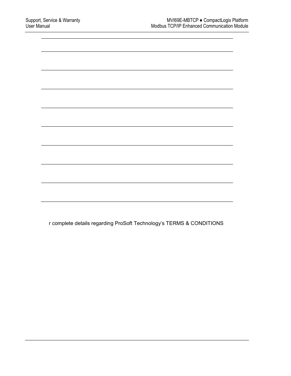 Warranty information | ProSoft Technology MVI69E-MBTCP User Manual | Page 148 / 150