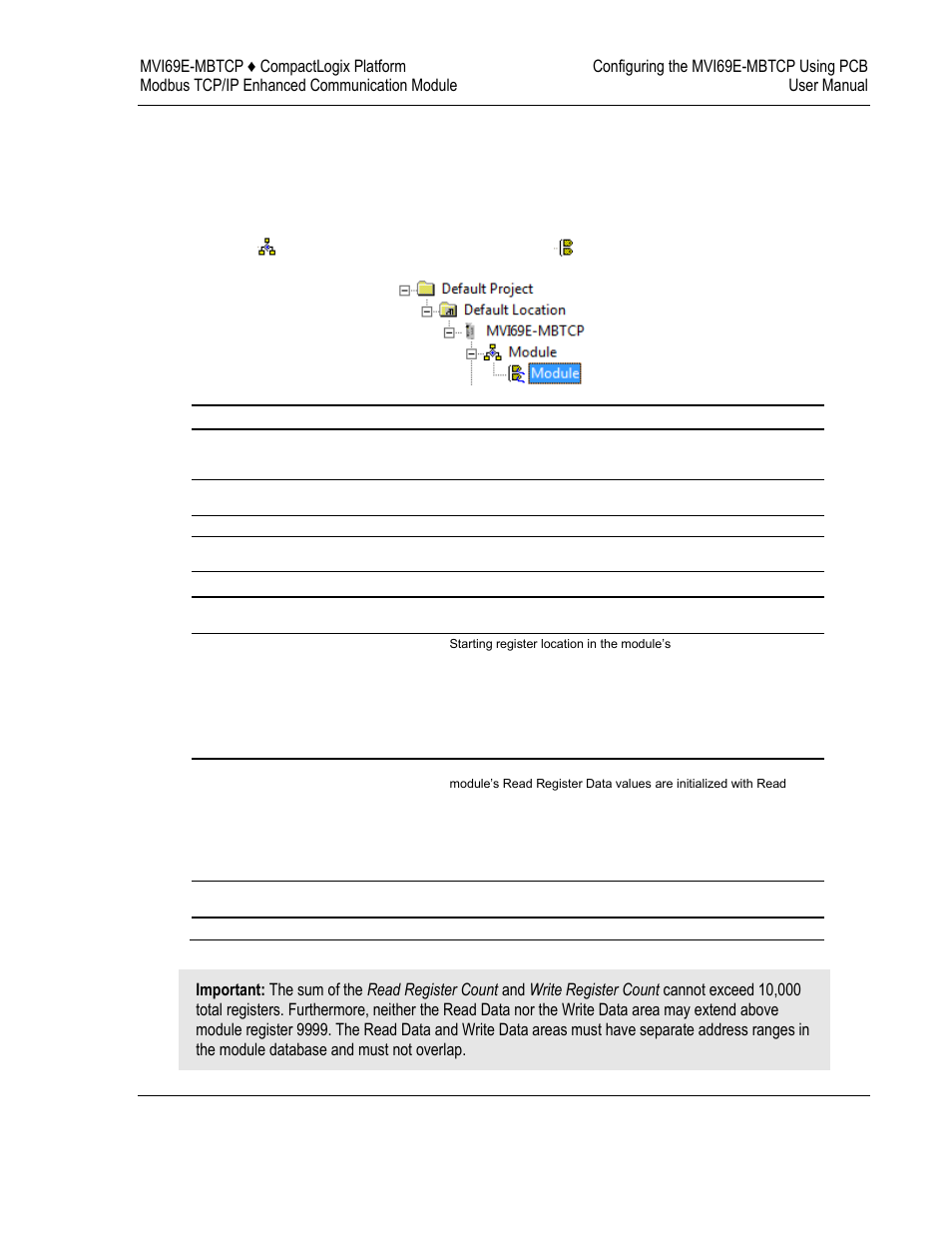 Module configuration parameters, 2 module configuration parameters 3.2.1 module | ProSoft Technology MVI69E-MBTCP User Manual | Page 47 / 150