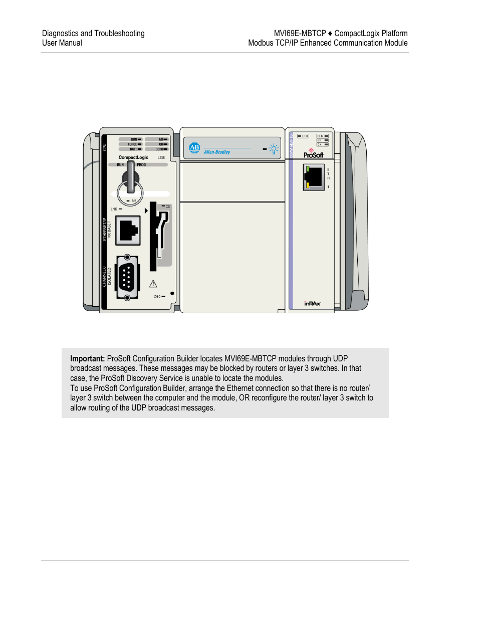 Connecting the pc to the module's ethernet port | ProSoft Technology MVI69E-MBTCP User Manual | Page 96 / 150