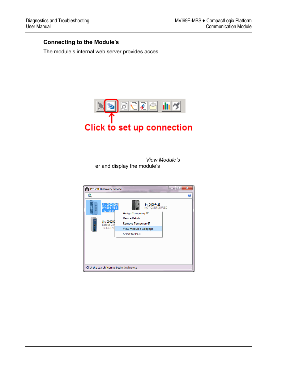 Connecting to t | ProSoft Technology MVI69E-MBS User Manual | Page 108 / 162