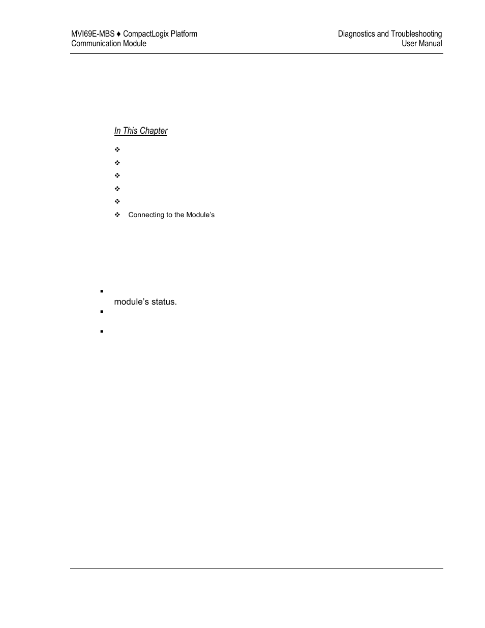 Diagnostics and troubleshooting, 6diagnostics and troubleshooting | ProSoft Technology MVI69E-MBS User Manual | Page 95 / 162