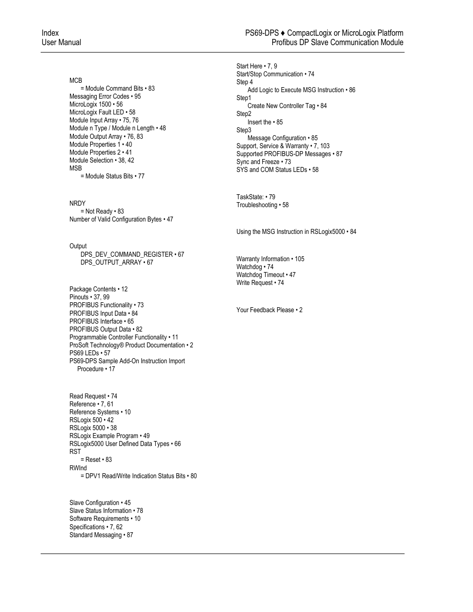 ProSoft Technology PS69-DPS User Manual | Page 108 / 108