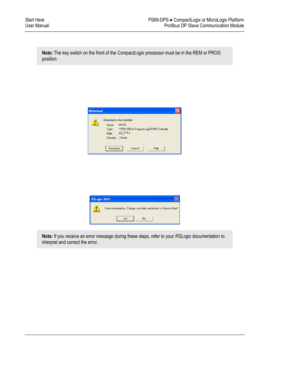 Downloading the sample program to the processor | ProSoft Technology PS69-DPS User Manual | Page 32 / 108