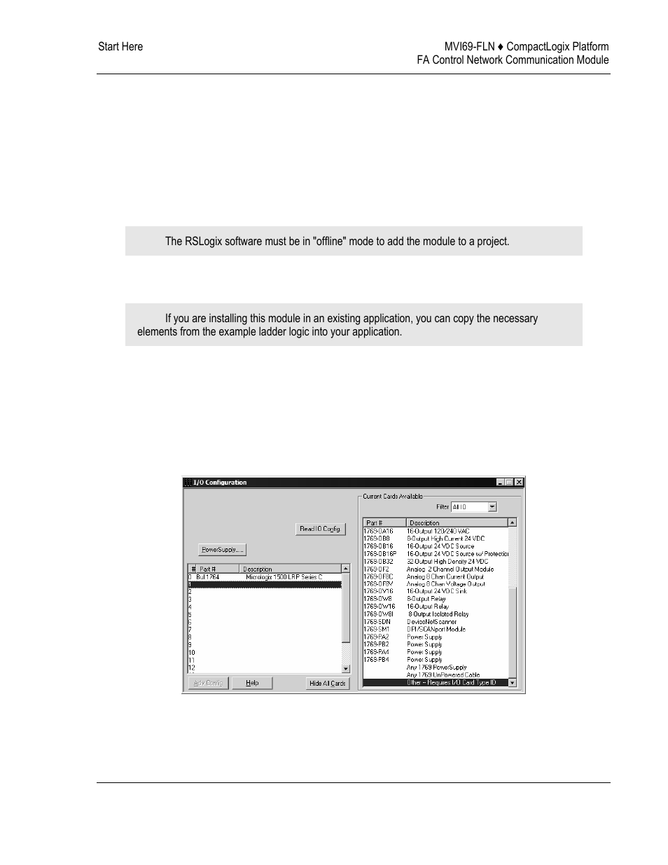 Installing, Configuring the module with a micrologix processor | ProSoft Technology MVI69-FLN User Manual | Page 23 / 137